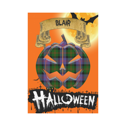 Blair Modern Tartan Jack O' Lantern Garden Flag / Halloween Home Decor NN4