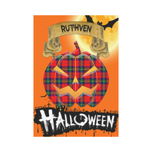 Load image into Gallery viewer, Ruthven Modern Tartan Jack O' Lantern Garden Flag / Halloween Home Decor NN9