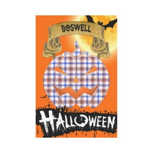 Boswell Modern Tartan Jack O' Lantern Garden Flag / Halloween Home Decor NN4