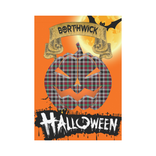 Borthwick Ancient Tartan Jack O' Lantern Garden Flag / Halloween Home Decor NN4