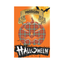 Load image into Gallery viewer, Morrison Red Ancient Tartan Jack O' Lantern Garden Flag / Halloween Home Decor NN6