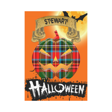 Load image into Gallery viewer, Stewart Royal Modern Tartan Jack O' Lantern Garden Flag / Halloween Home Decor NN9