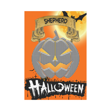 Load image into Gallery viewer, Shepherd Tartan Jack O' Lantern Garden Flag / Halloween Home Decor NN9