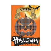 Load image into Gallery viewer, Cameron of Erracht Weathered Tartan Jack O' Lantern Garden Flag / Halloween Home Decor NN4