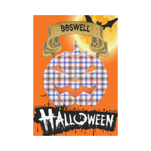 Boswell Modern Tartan Jack O' Lantern Garden Flag / Halloween Home Decor NN4