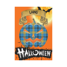 Load image into Gallery viewer, Laing Tartan Jack O' Lantern Garden Flag / Halloween Home Decor NN8