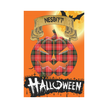 Load image into Gallery viewer, Nesbitt Modern Tartan Jack O' Lantern Garden Flag / Halloween Home Decor NN9