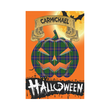 Load image into Gallery viewer, Carmichael Modern Tartan Jack O' Lantern Garden Flag / Halloween Home Decor NN4