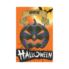 Load image into Gallery viewer, Brodie Hunting Modern Tartan Jack O&#39; Lantern Garden Flag / Halloween Home Decor NN4