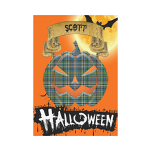 Load image into Gallery viewer, Scott Green Ancient Tartan Jack O' Lantern Garden Flag / Halloween Home Decor NN9