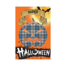 Load image into Gallery viewer, Napier Modern Tartan Jack O' Lantern Garden Flag / Halloween Home Decor NN9